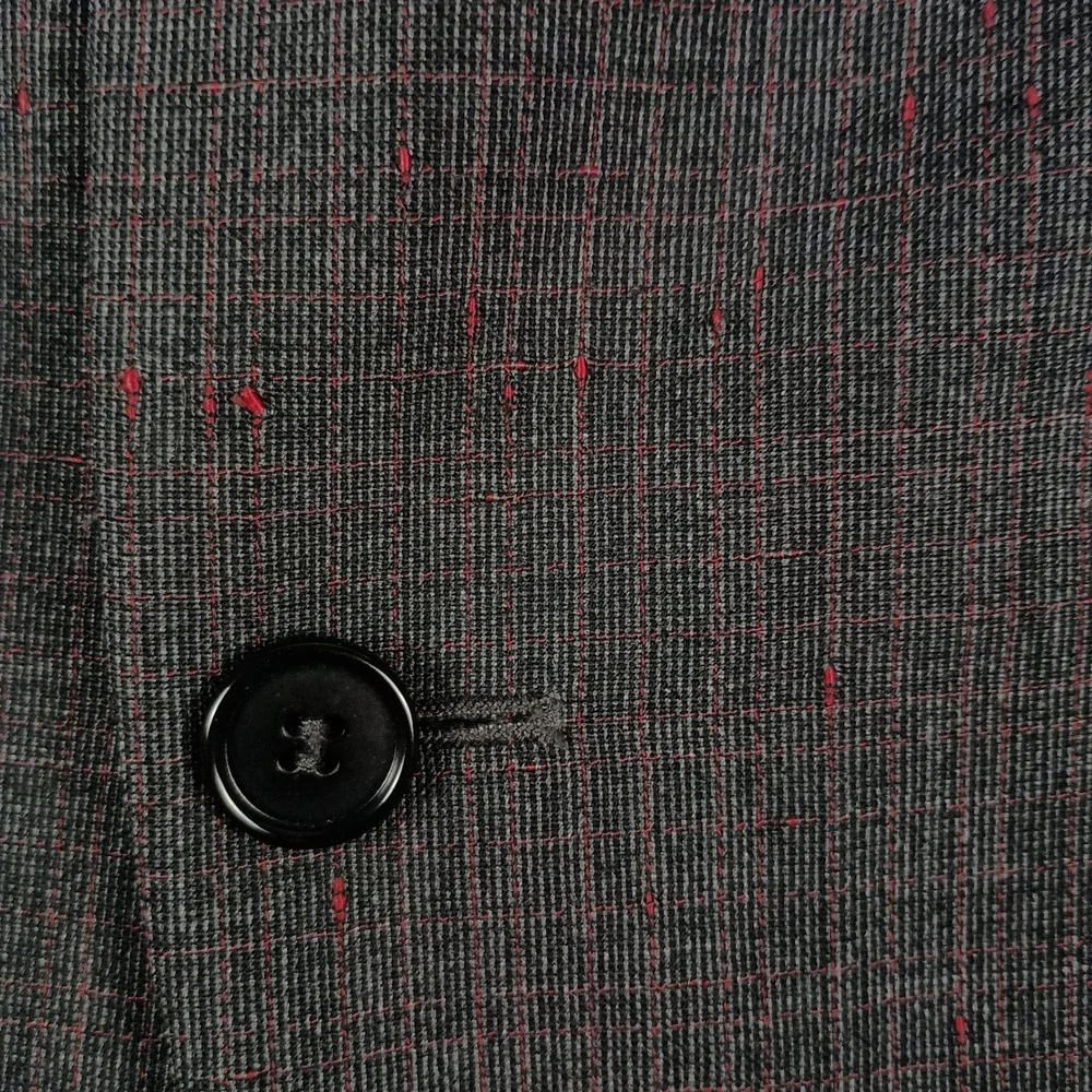 Arturo Calle 38 Regular Mens Grey Red Nep 100% Wool Italian Fabric Blazer